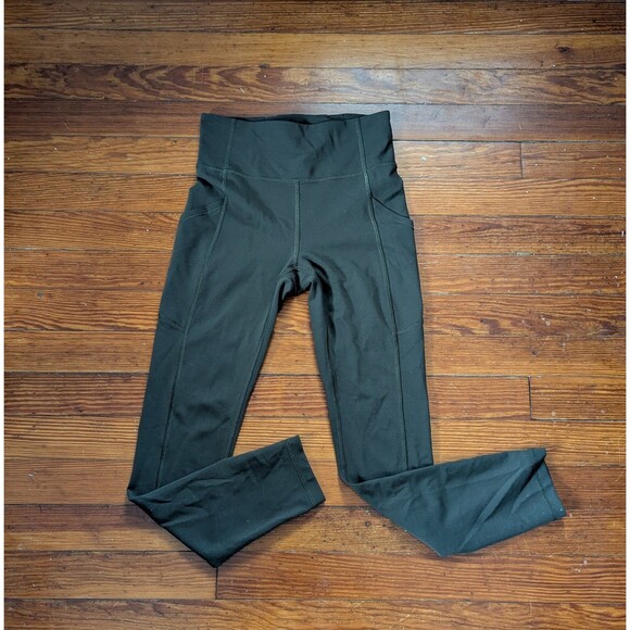 LULULEMON LEGGINGS WOMEN'S SZ 4 GREEN POCKETS ATHLEISURE WORKOUT YOGA - Picture 1 of 9